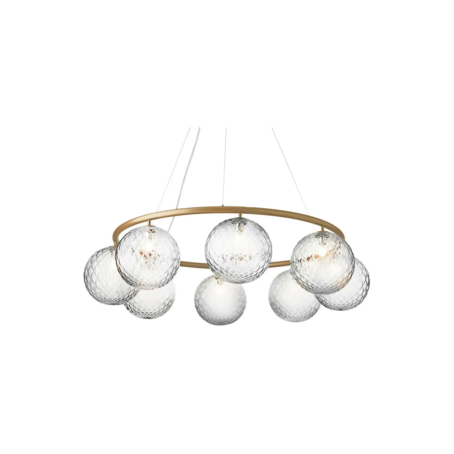 Miira 8 Circular Pendant, brass/optic clear