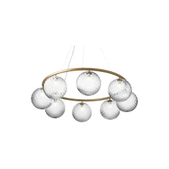 Miira 8 Circular Pendant, brass/optic clear