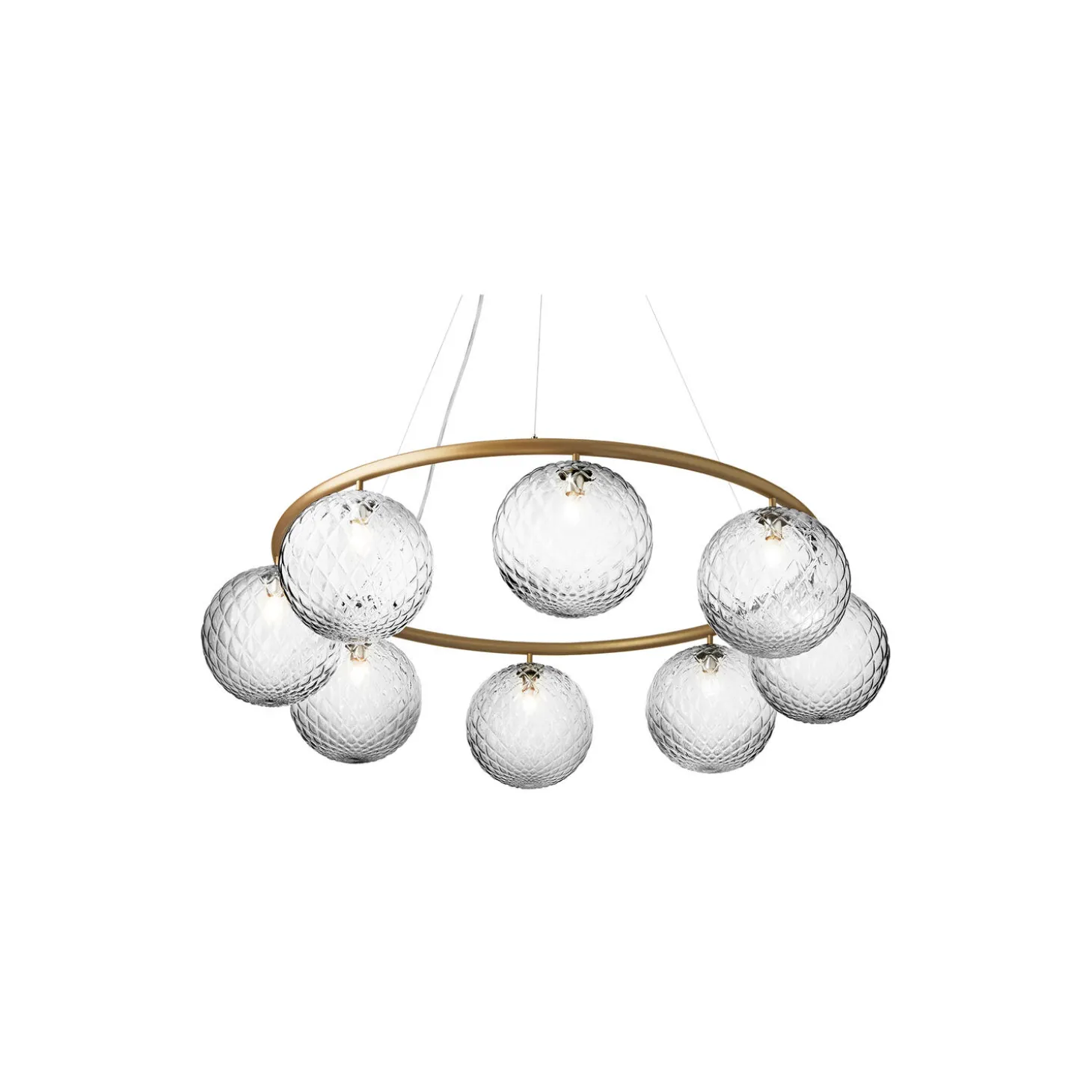 Miira 8 Circular Pendant, brass/optic clear