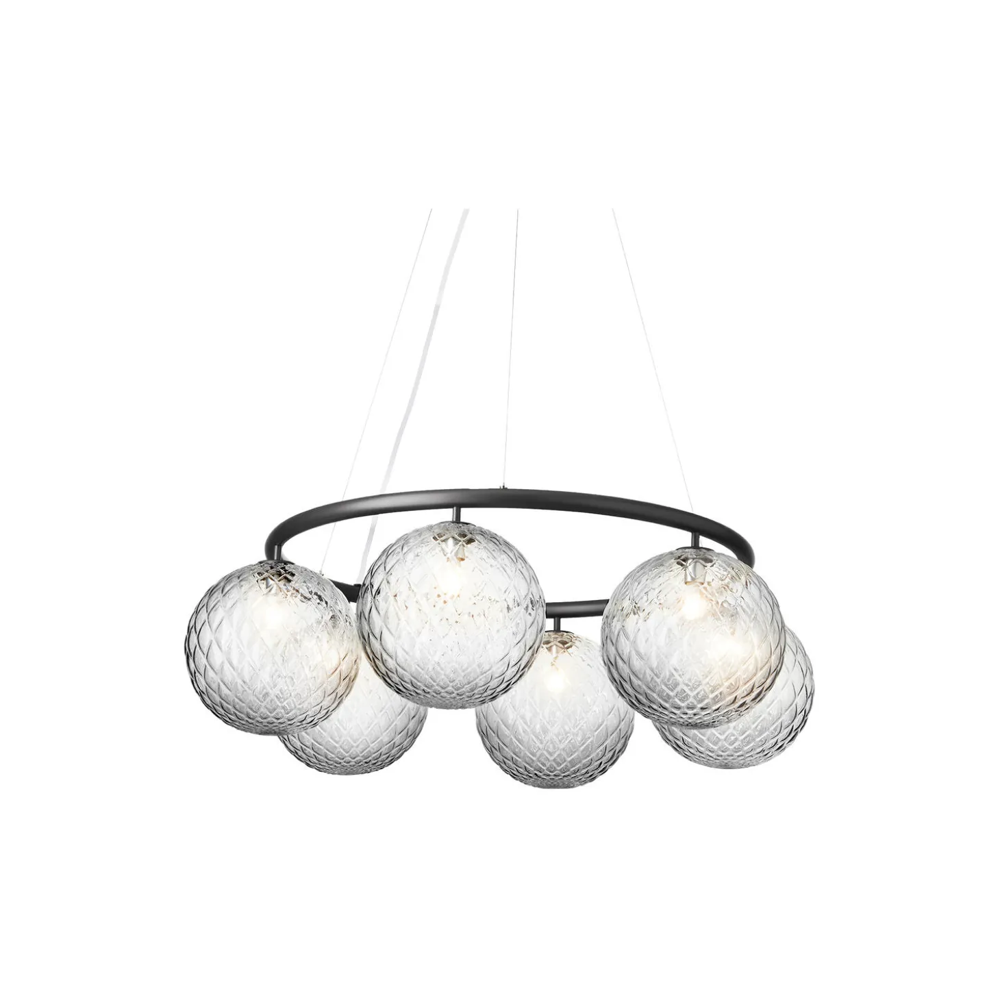 Miira 6 Circular Pendant, rock grey/optic clear