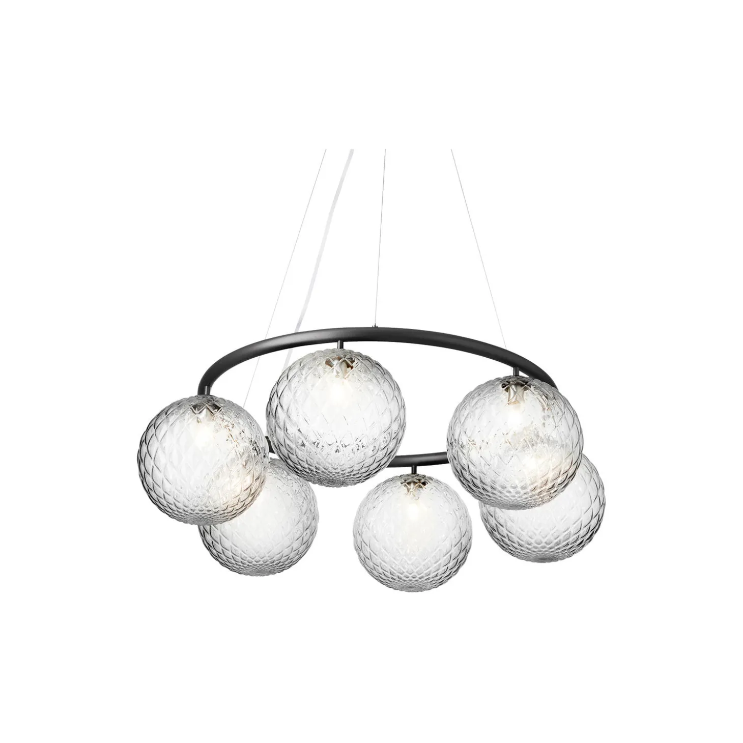 Miira 6 Circular Pendant, rock grey/optic clear