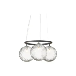 Miira 3 Circular Pendant, rock grey/optic clear