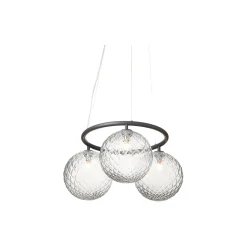 Miira 3 Circular Pendant, rock grey/optic clear