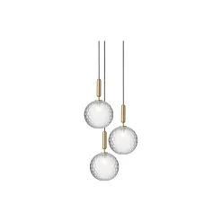 Miira 3 Large Pendant, brass/optic clear