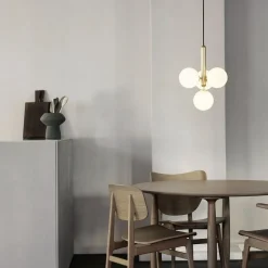 Miira 4 Pendant, brass/opal white