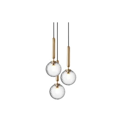 Miira 3 Pendant, brass/optic clear