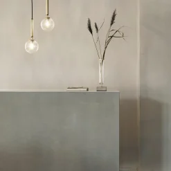 Miira 1 Pendant, brass/optic clear