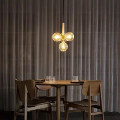 Miira 4 Pendant, brass/optic clear