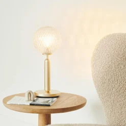 Miira Table Lamp, brass/optic clear