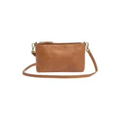 MikalaMBG Crossbody Bag Soft Vintage, tan w/br. gold