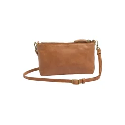 MikalaMBG Crossbody Bag Soft Vintage, tan w/br. gold