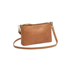 MikalaMBG Crossbody Bag Soft Vintage, tan w/br. gold