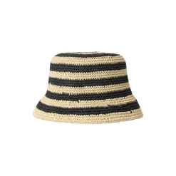 MILEY Raffia Hat, black/creme