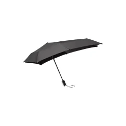 Mini automatic foldable storm umbrella, pure black