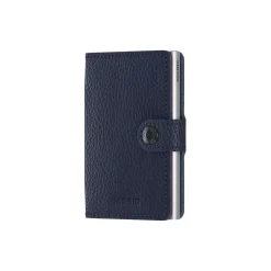 Miniwallet, vegetable tanned navy/silver