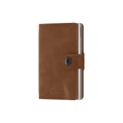 Miniwallet, vintage cognac/silver