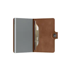 Miniwallet, vintage cognac/silver