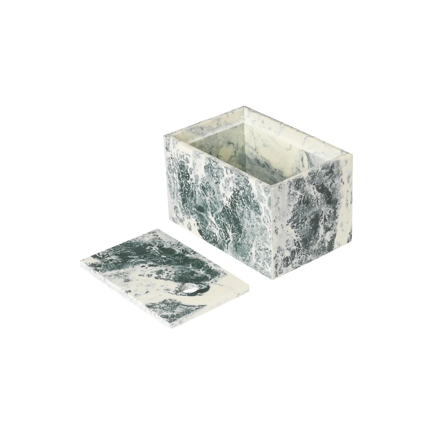 Mist Box 10x15, emerald off-white
