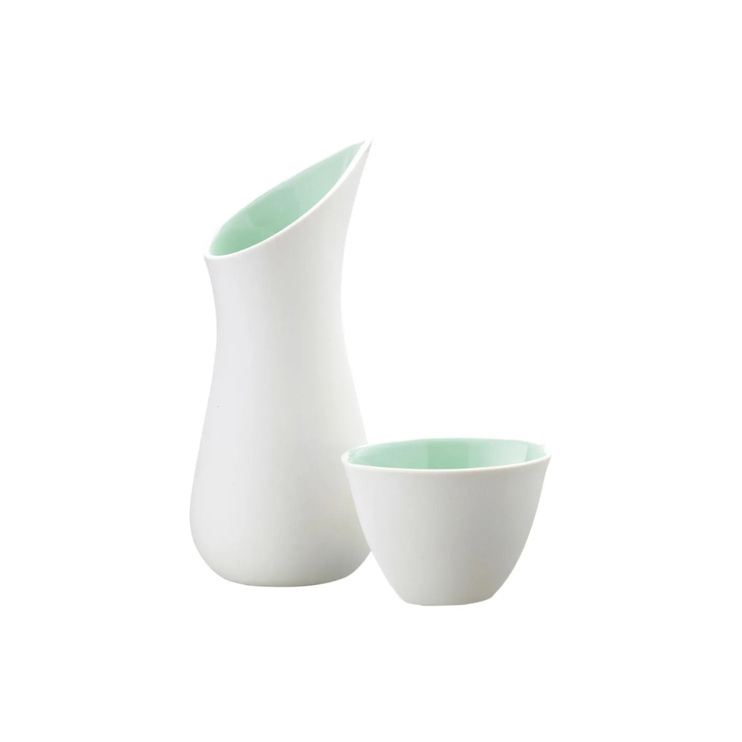 Mælk/sukkersæt, hvid/mint