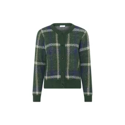 MoanaSZ Cardigan, botanical naval plaid