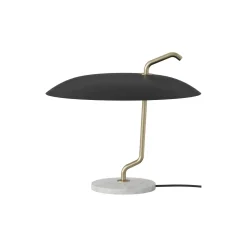 Model 537 Table Lamp, brass/black/white