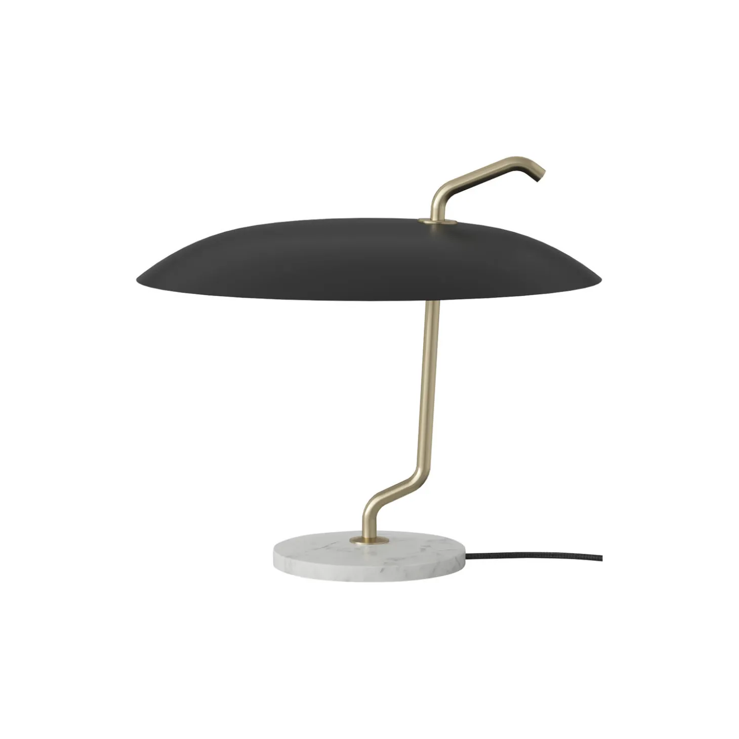 Model 537 Table Lamp, brass/black/white