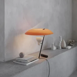 Model 548 Table Lamp, orange/dark burnished brass