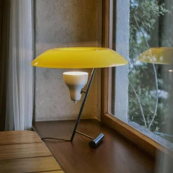 Model 548 Table Lamp, yellow/dark burnished brass