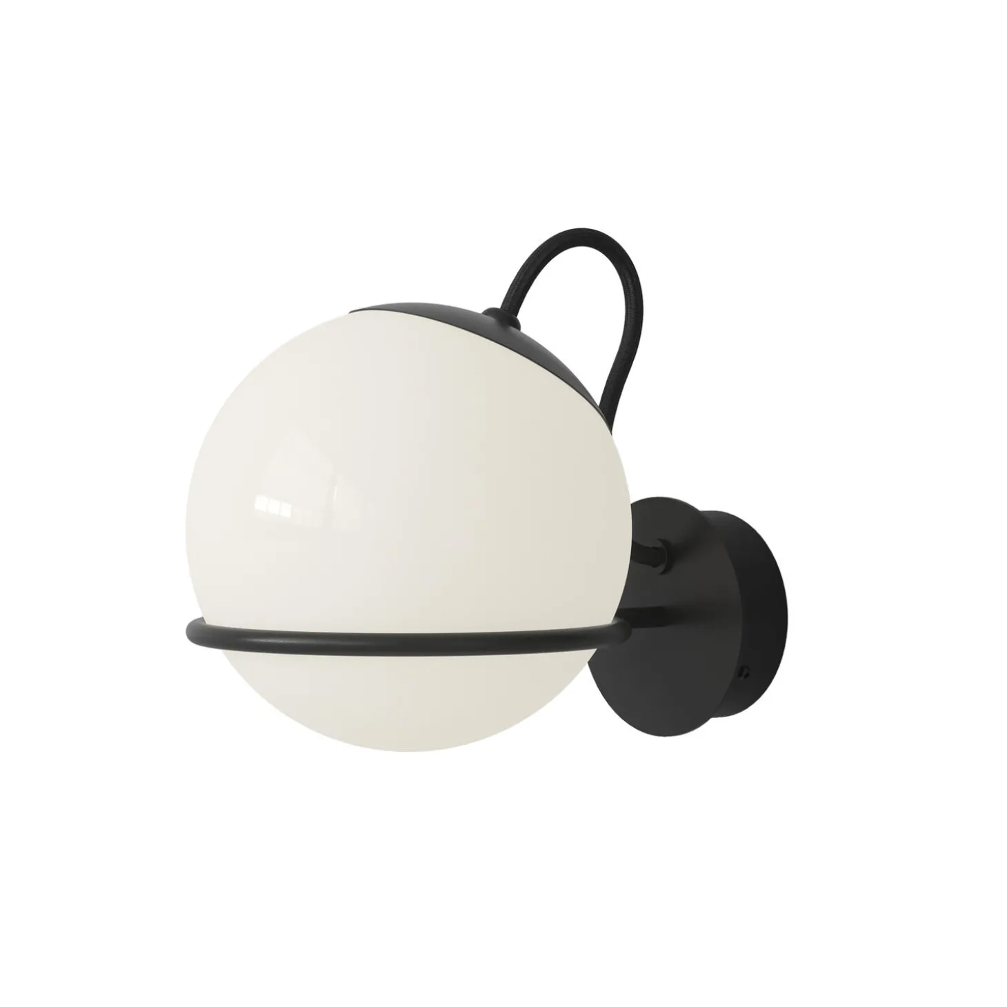 Model 237/1 Wall Lamp, opaline/black