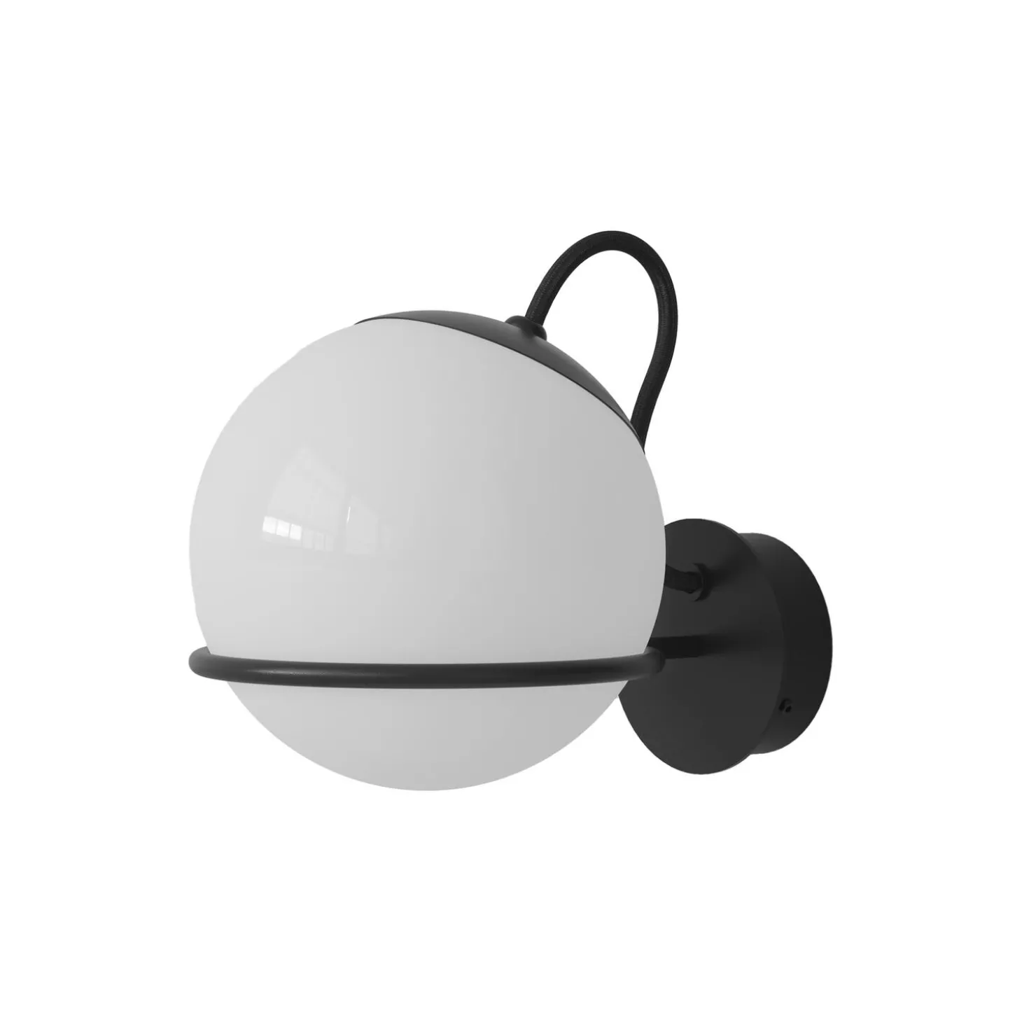 Model 237/1 Wall Lamp, opaline/black