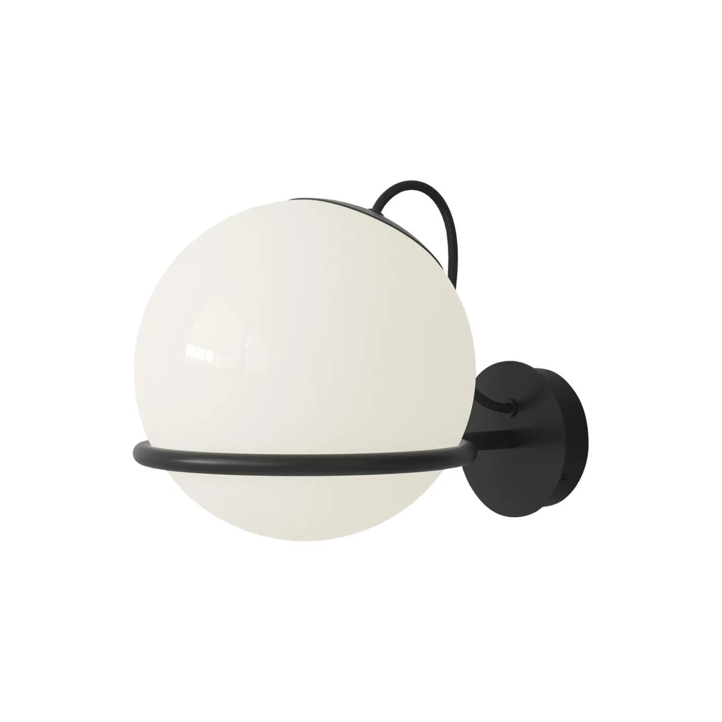 Model 237/1 Wall Lamp, opaline/black