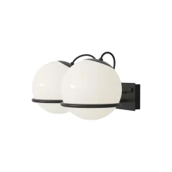 Model 238/2 Wall Lamp, opaline/black