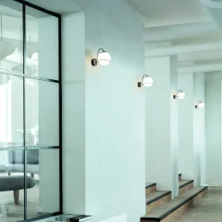 Model 238/1 Wall Lamp, opaline/black