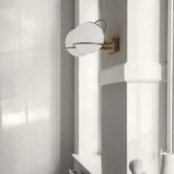 Model 237/2 Wall Lamp, opaline/champagne