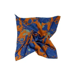 MONOCROME Scarf, ochre/blue