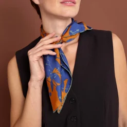 MONOCROME Scarf, ochre/blue