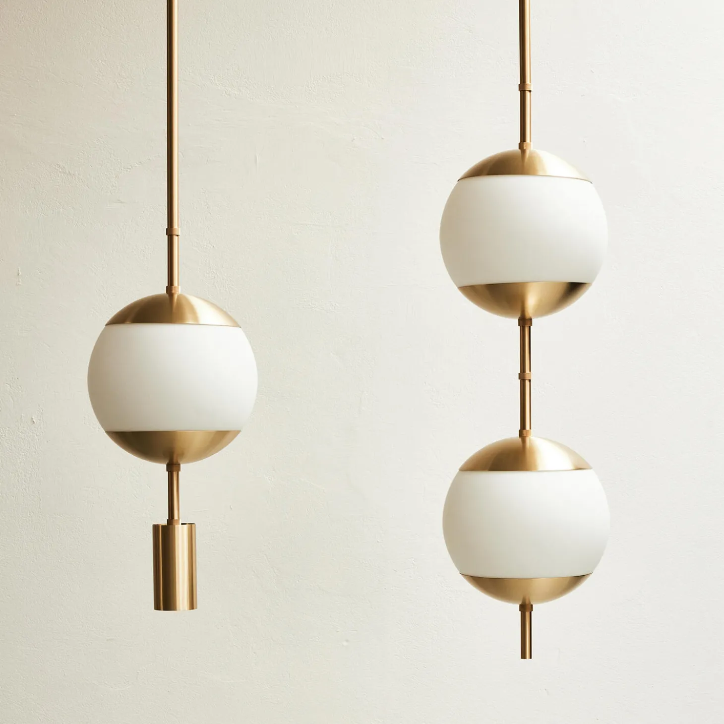 Monroe 2 Ceiling Light, brass/opal