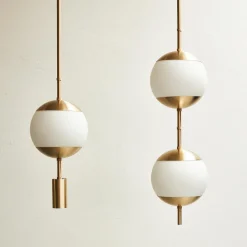 Monroe 1 Ceiling with Spot, brass/opal