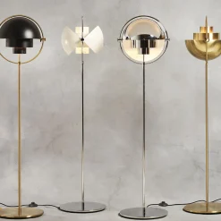 Multi-Lite Floor Lamp, white semi matt/chrome