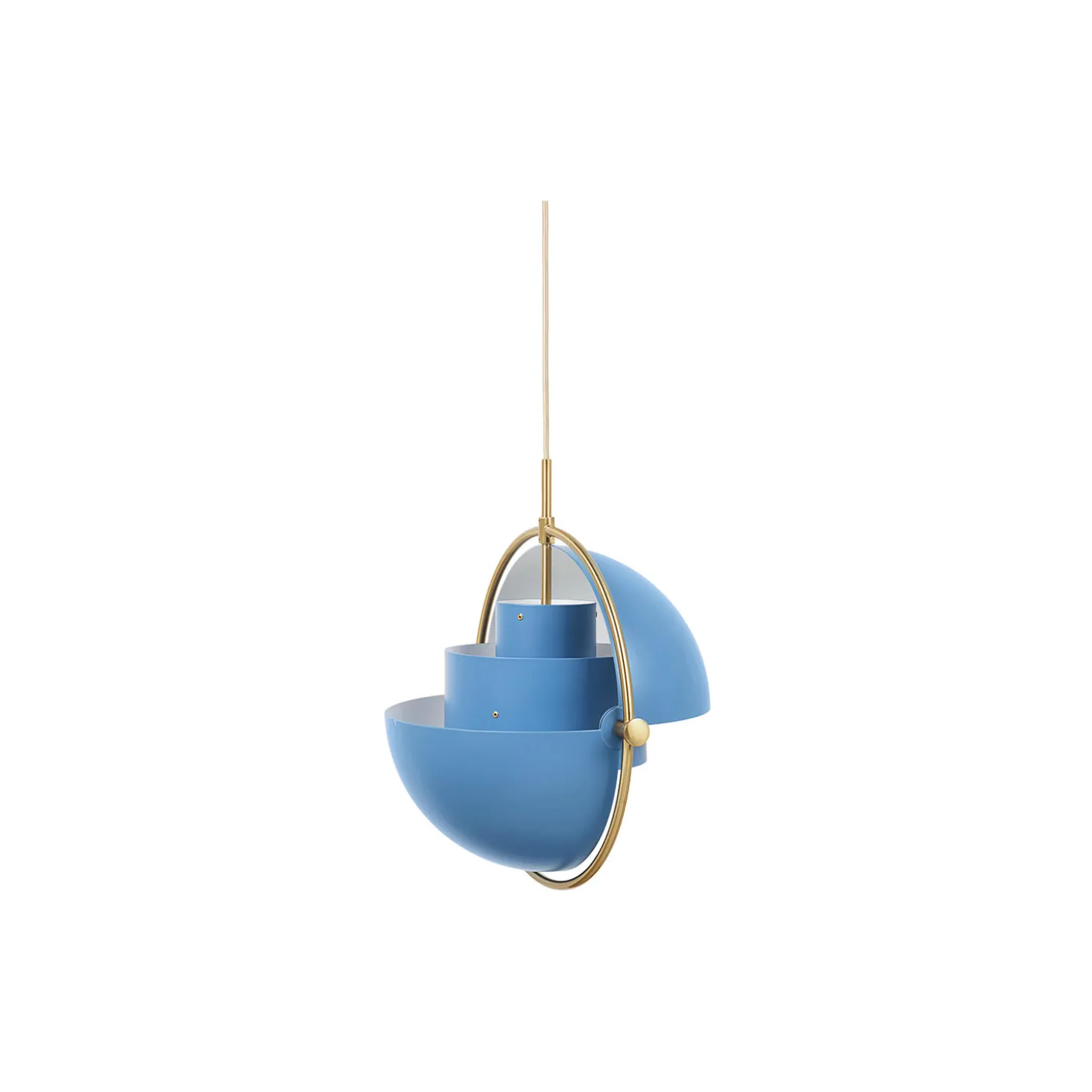 Multi-Lite Pendant, nordic blue matt/brass