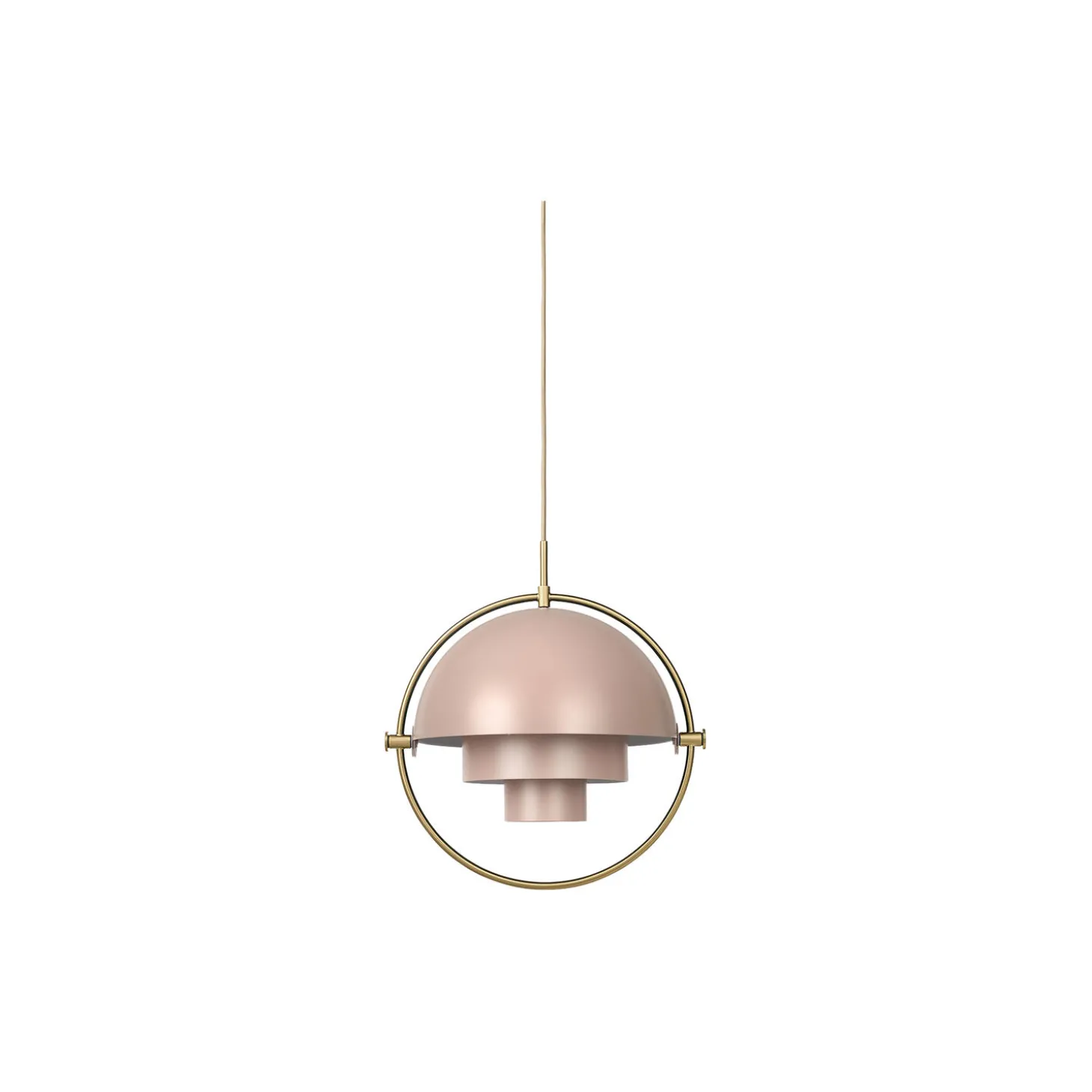 Multi-Lite Pendant, rose dust semi matt/brass
