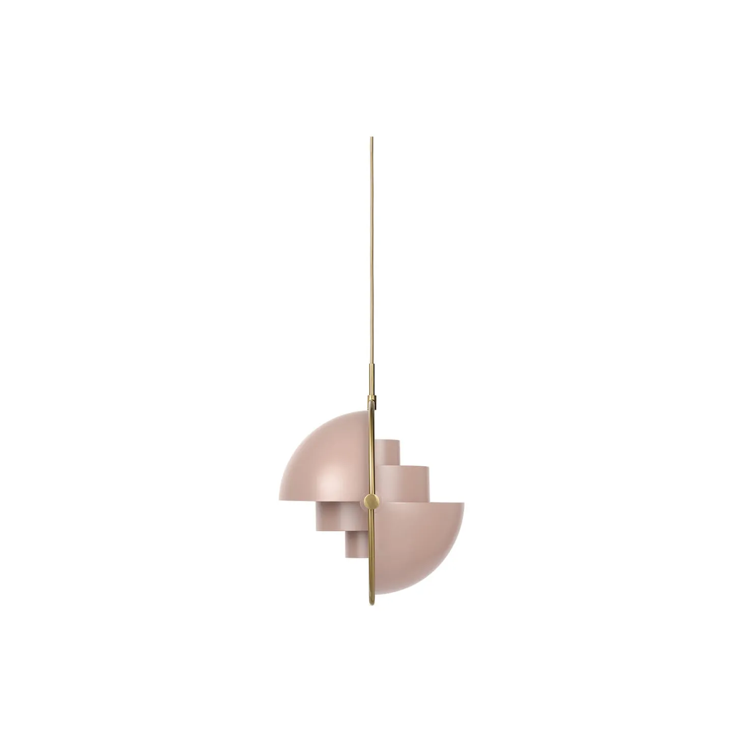 Multi-Lite Pendant, rose dust semi matt/brass