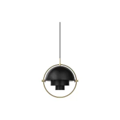 Multi-Lite Pendant, soft black semi matt/brass