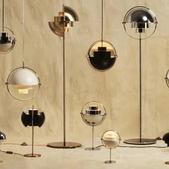 Multi-Lite Pendant, soft black semi matt/brass