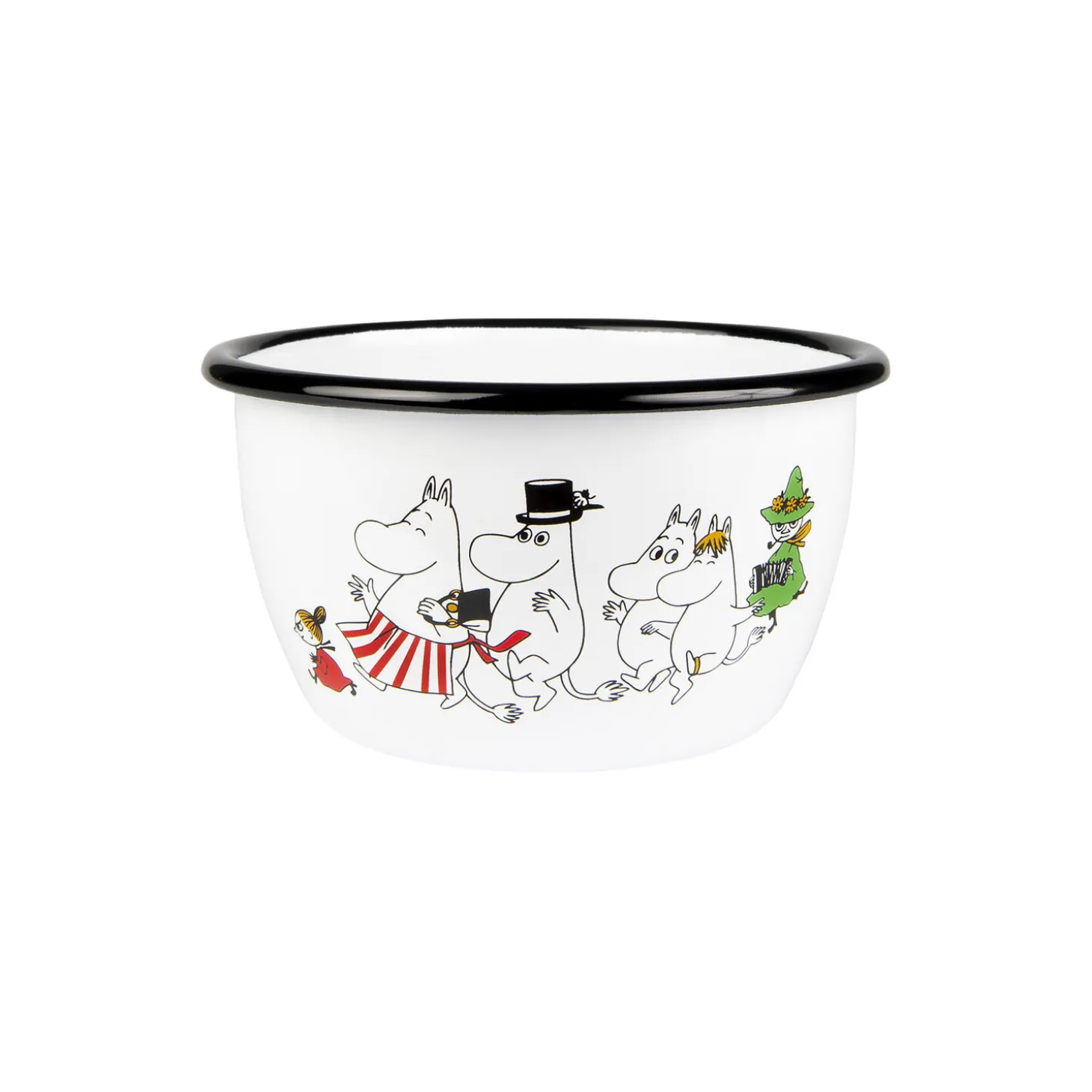 Mumidalen emaljeskål, hvid