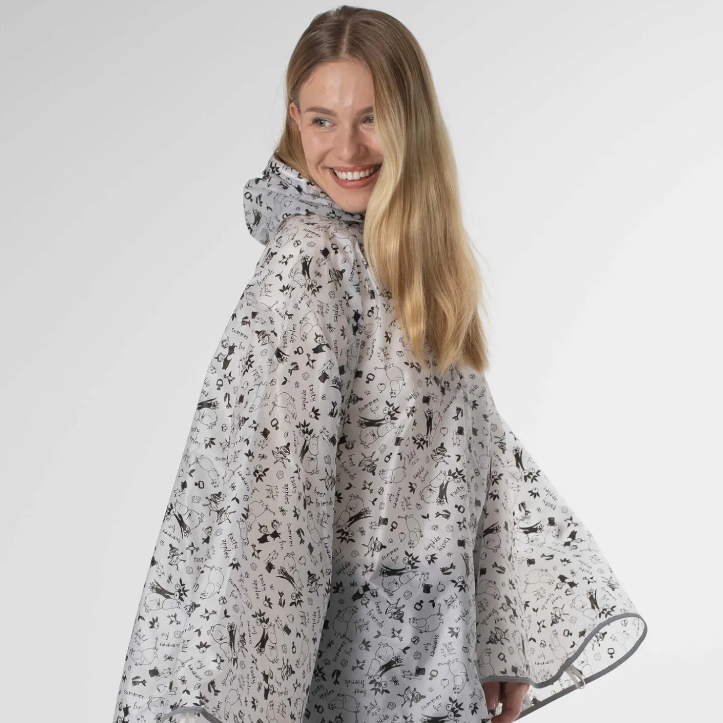 Mumitroldene Garden regnslag, white