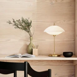 MUSLING™ bordlampe, opal/brass