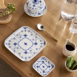 Musselmalet Halvblonde firkantet tallerken 21 cm