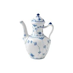 Musselmalet Halvblonde Kaffekande med låg