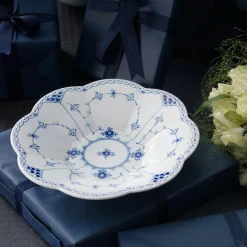 Musselmalet Halvblonde kantet skål